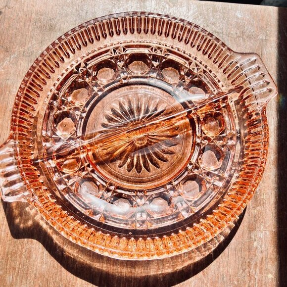 Indiana Glass Pink Windsor Brighton Divided Dish - Picture 8 of 10